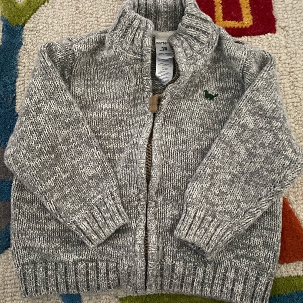 Carters. Grey Zip Up Sweater